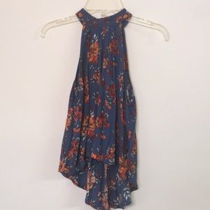 Floral high neck tank top